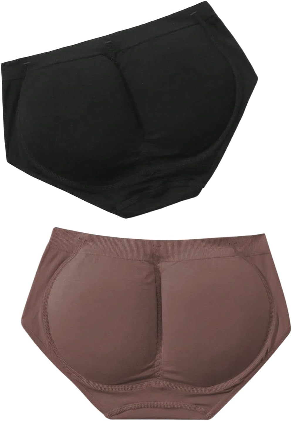 WDIRARA Women's 2 Piece High Waist Hip Pad Shapewear Panty Butt Lifter Tummy Control Underwear