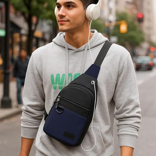 Crossbody Bags for Women Men,Sling Backpack Waterproof Chest Shoulder Bag with Anti-Theft Pocket for Travel Hiking Biking Gym2