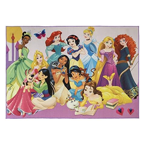 Gertmenian Disney Princess Rug Girls Bedroom Decor Kids Playroom & Game Room Carpet 5x7 Standard, Multi-color, 21275 Cover