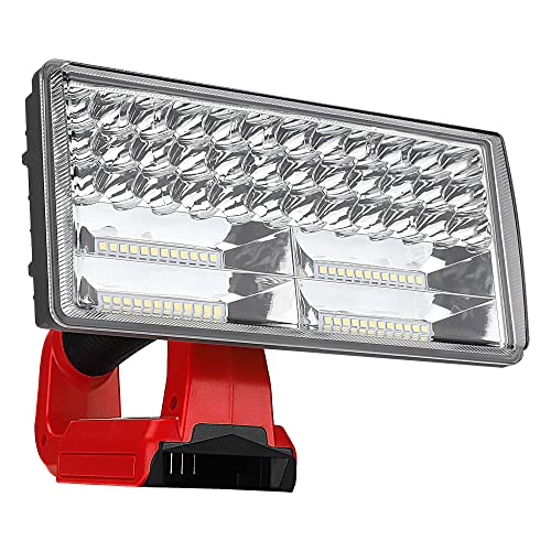 Image of DTEZTECH Cordless Work Light for Milwaukee 18V Battery, 40W 4200LM LED Work Light with 3 Modes, 9 inch Zinc Alloy Spotlight, Super Bright Jobsite Light for Camping, Outdoor /Indoor Use(Tool Only)