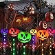 Homeleo Set von 6 Kürbis Solarlampen für Halloween Outdoor, Garten Deko, Solar Pumpkin Pathway Lights Außen Wetterfest für Patio, Rasen, Zaun, Veranda, Balkon