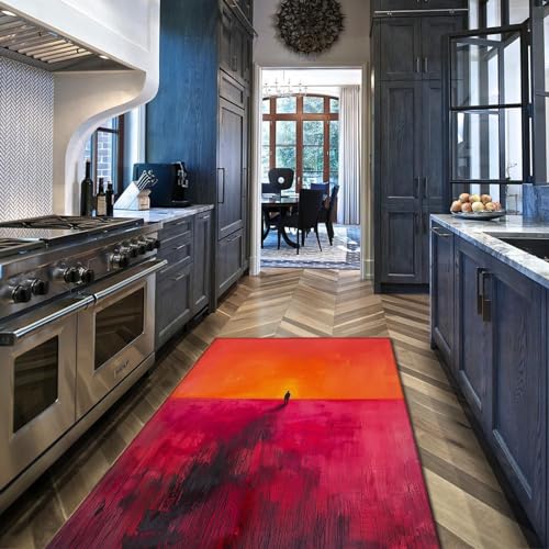 Tapis de sol antidérapant lavable rose rouge et orange