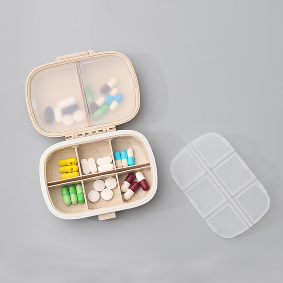SOLUSTRE 3 Set Di Portapillole Da Viaggio Organizer Giornaliero Compatto Dispenser Per Medicinali A Doppio 2 Pezzi * 3