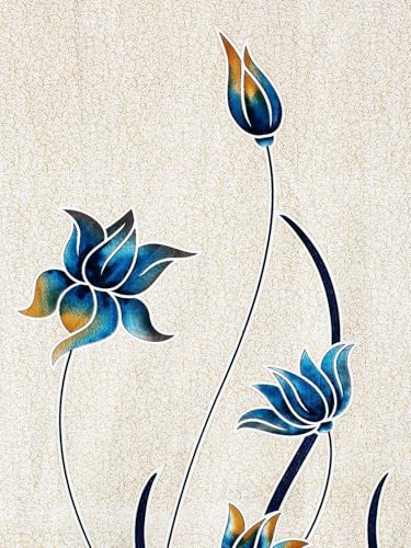 Image of Home Sizzler 1 Piece Stylized Tulip Grommet Polyester Door Curtain - 7 Feet, Aqua