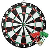 Dartboard Set, Double-Sided Design with Classic and Spiral Patterns, Regulation Size, Black and White with Red and Green Accents - Image 1