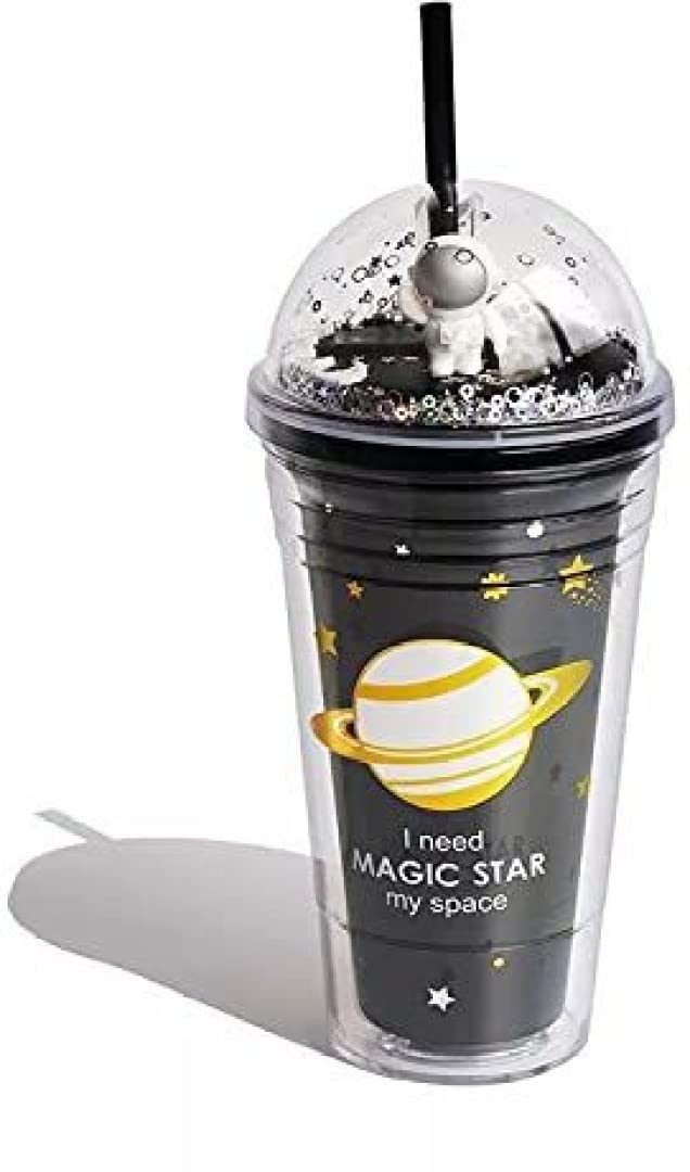 Prezzie Villa Pack of 1 Space Glitter Sipper Water Bottle Mason Jar Tumbler with Straw for Kids -Random Design and Color Sent (B0B4X1XVY9) Amazon Price History, Amazon Price Tracker