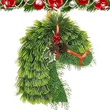 Corona Cabeza de Caballo,Vacaciones Realistas de Invierno,Corona De Navidad Cabeza De Caballo con Cinta | para Exterior Ventana Capa De Chimenea Restaurante Pared Cerca Comedor