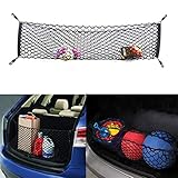 Adjustable Elastic Heavy Duty Cargo Net - Universal Stretchable Truck Net with Hooks Organizer, Storage, Mesh, Nylon, Bungee for Car, SUV, Truck