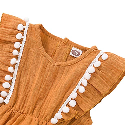 Gyratedream Baby Baby Solid Rompertjes Kids Ruche Jumpsuit Pasgeboren Kleding - Image 5