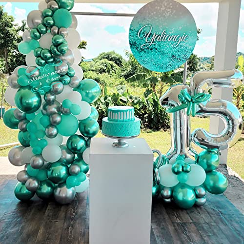 Image of PartyWoo Teal Balloons 50pcs Turquoise Latex Helium Balloons 12 Inch | Graduation Baby Shower Gender Reveal Anniversary Wedding Engagement Bachelorette Party Decorations Blue-Q03