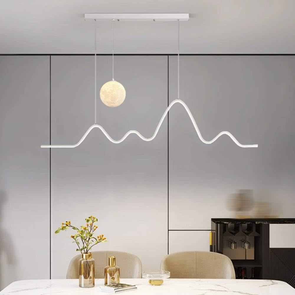 Luces colgantes lineales LED de 36W regulables con mando para isla de cocina