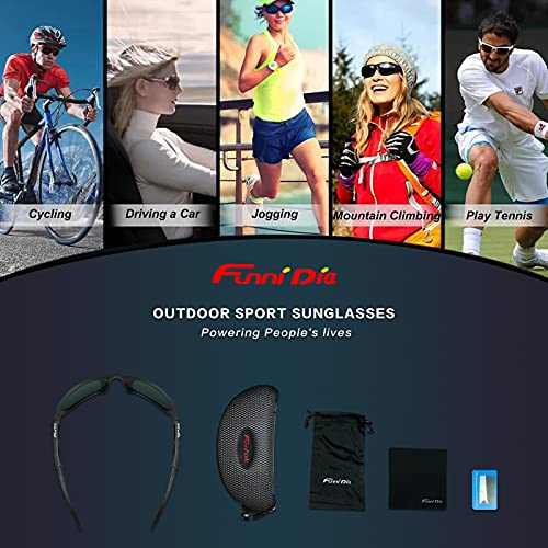 Funní Día Lunettes de Soleil Homme Femme, Verres Polarisées et Monture TR90, Lunette de Cyclisme pour Adulte - Image 7