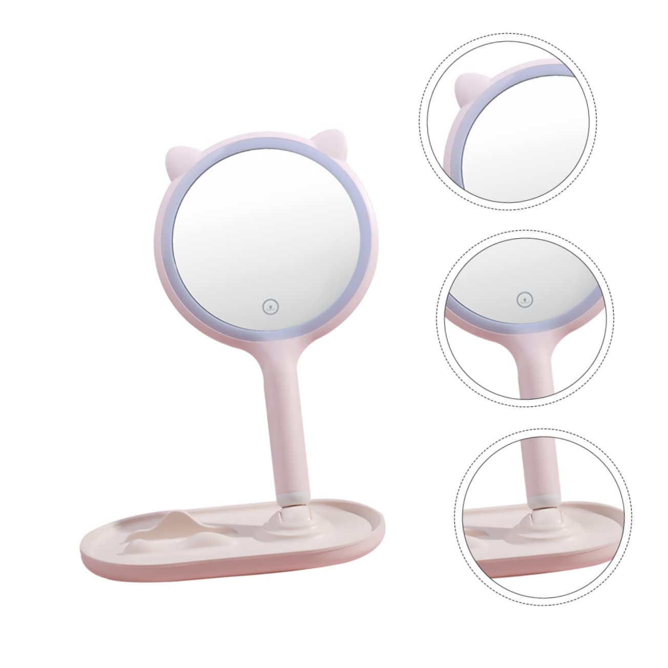 Healvian Specchio Trucco LED Touch, Doppio Lato ad Alta Definizione, Ricarica USB 1200 Mah, Portatile da Tavolo per Trucco Quotidiano