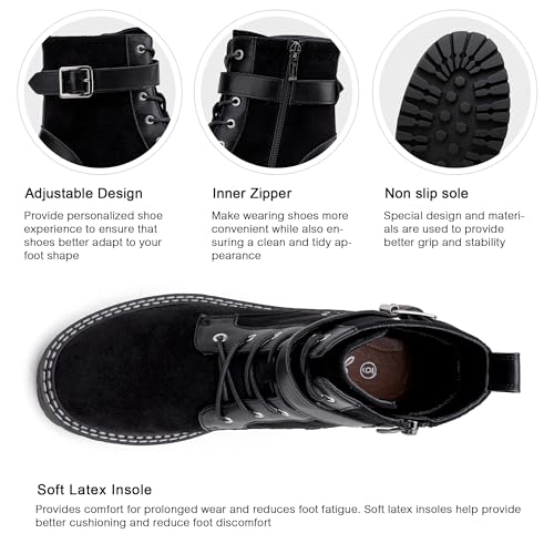 Jeossy Women's Combat Ankle Boots 9627 Low Heel Ankle-Booties with Side Zipper3