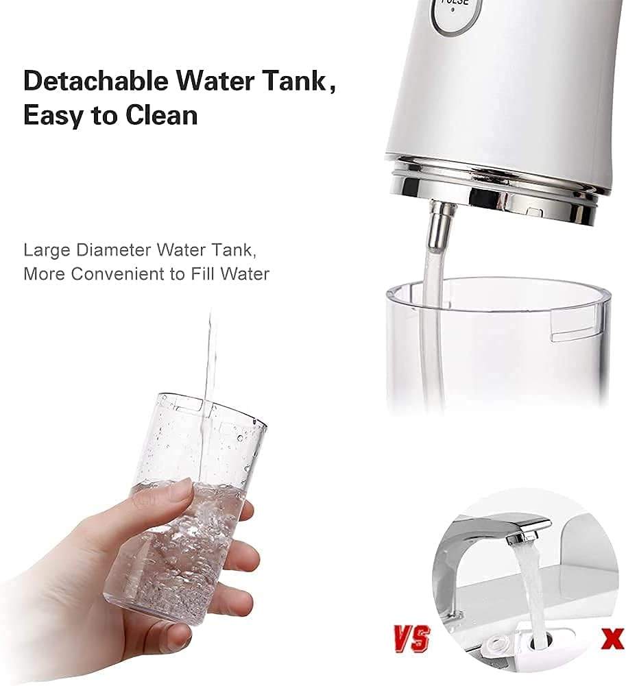 Water Flosser for Teeth Cordless Water Flossers Dental Oral Irrigator with DIY Mode 4 Jet Tips, IPX7 Waterproof,Portable and Rechargeable for Home&Travel : Beauty & Personal Care
