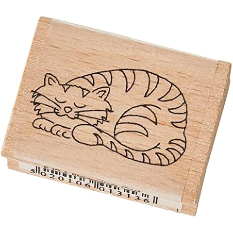 Art Stamps Christmas Stamps Sleeping Cat Animal Stamp, Black Cover