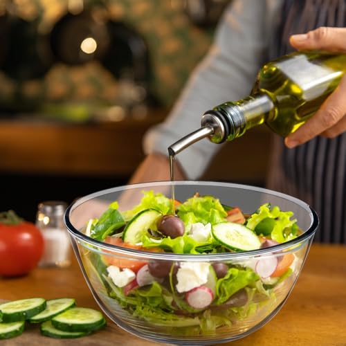 Bowl de vidrio grande 4.7QT con tapa miniatura 3