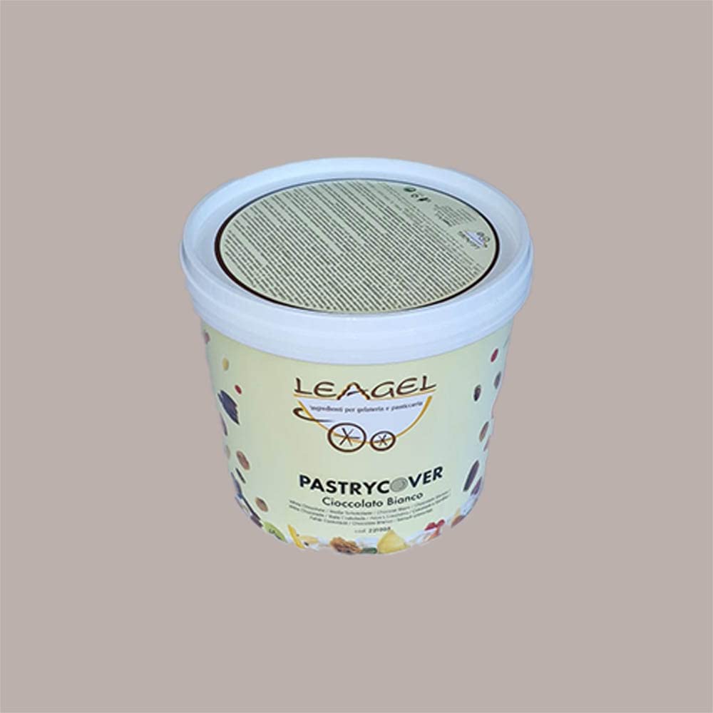 Lucgel Glassa Copertura Pastrycover per Panettone Colomba Croissant al Gusto Cioccolato Bianco Leagel - 3,5 Kg -