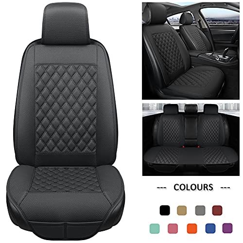 Best Promo Black Panther Full Set Car Seat Covers, Luxury Car Seat Protectors Universal Anti-Slip Seat Cover for 5-Seater Models, Diamond Pattern (Black)