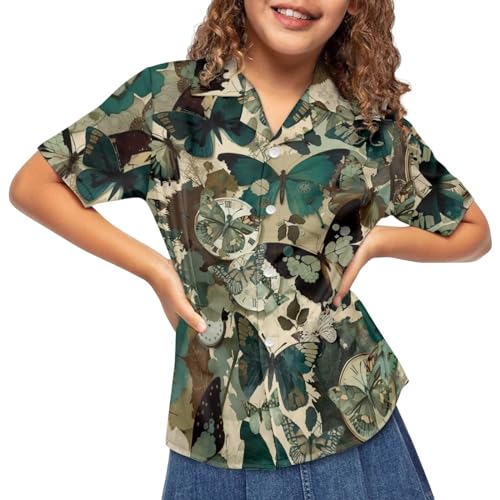 SYtrade Boy's Hawaiian Shirt Short Sleeve Beach Tropical Luau Shirt Button Up Unisex Shirt2