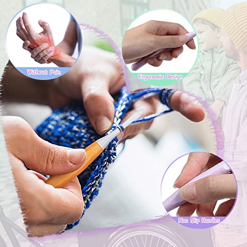 Image of Katech 8 Pcs Inline Crochet Hooks Set, Ergonomic Non Slip Crochet Hook for Crocheting Beginners, Soft Grip Crochet Hooks for Arthritic Hands, Extra Deep Hook Crochet Needles 2.5mm-6mm(C-J)