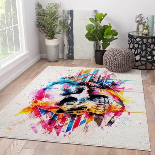 Tapis doux coloré style graffiti moderne lavable en machine - 4