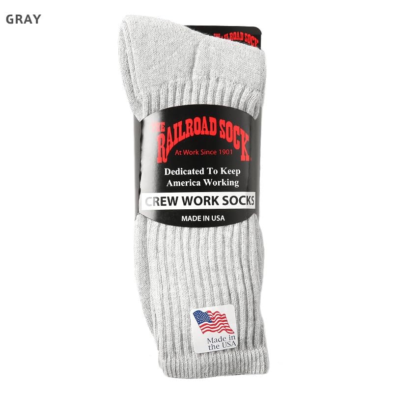Railroad Sock 3 Pack Grey Work Socks With Welt Top2