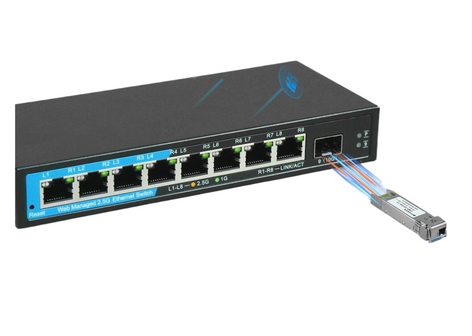 Web gestito 5 8 porte 2.5G switch di rete VLAN 2.5gbe RJ45 hub ethernet 10gbe sfp+ con aggregazione di collegamento Qos (6 porte US Plug)