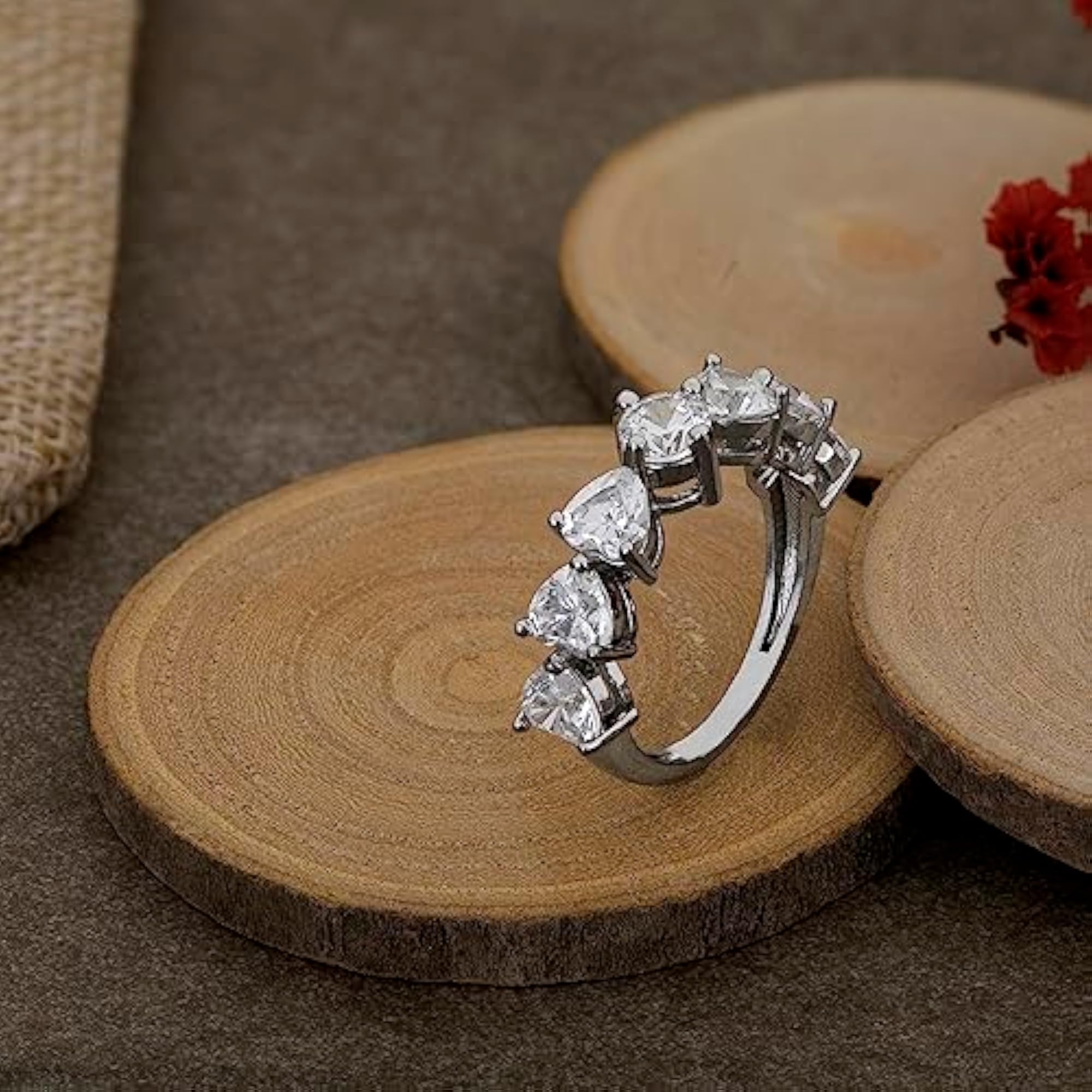Women's 925 Sterling Silver Elegant Ring, BIS Hallmarked Gift