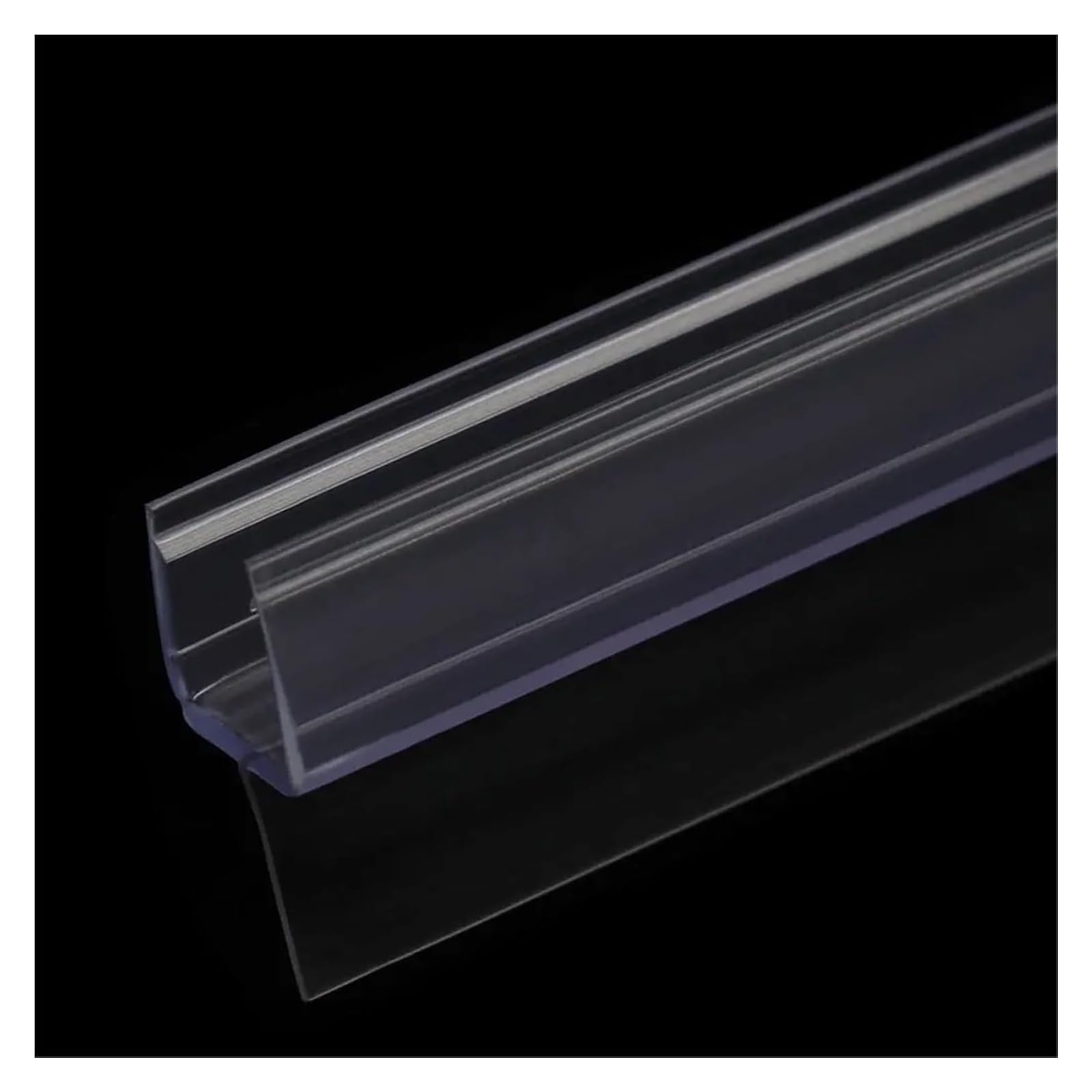 Silikonowa uszczelka do szkła, 5m(50cm*10) Taśma uszczelniająca do ekranu prysznicowego PVC Przezroczysta szerokość 4-12mm Opakowanie 10 sztuk(B-12mm)