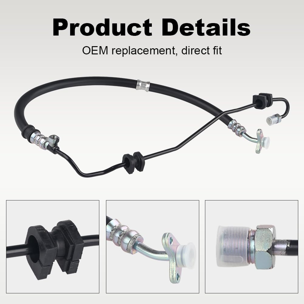 Power Steering Pressure Hose Assembly Compatible with Honda CRV CR-V 2.4L 2007 2008 2009 2010 2011, Replacement for 53713SWAA03, 53713SWAA02, 3401230