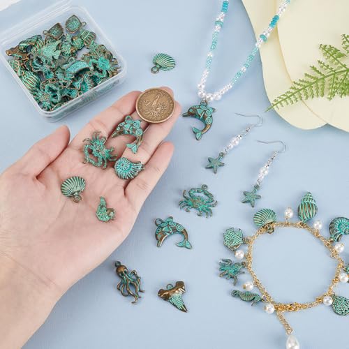 Breloques océan turquoise pour création bijoux vintage