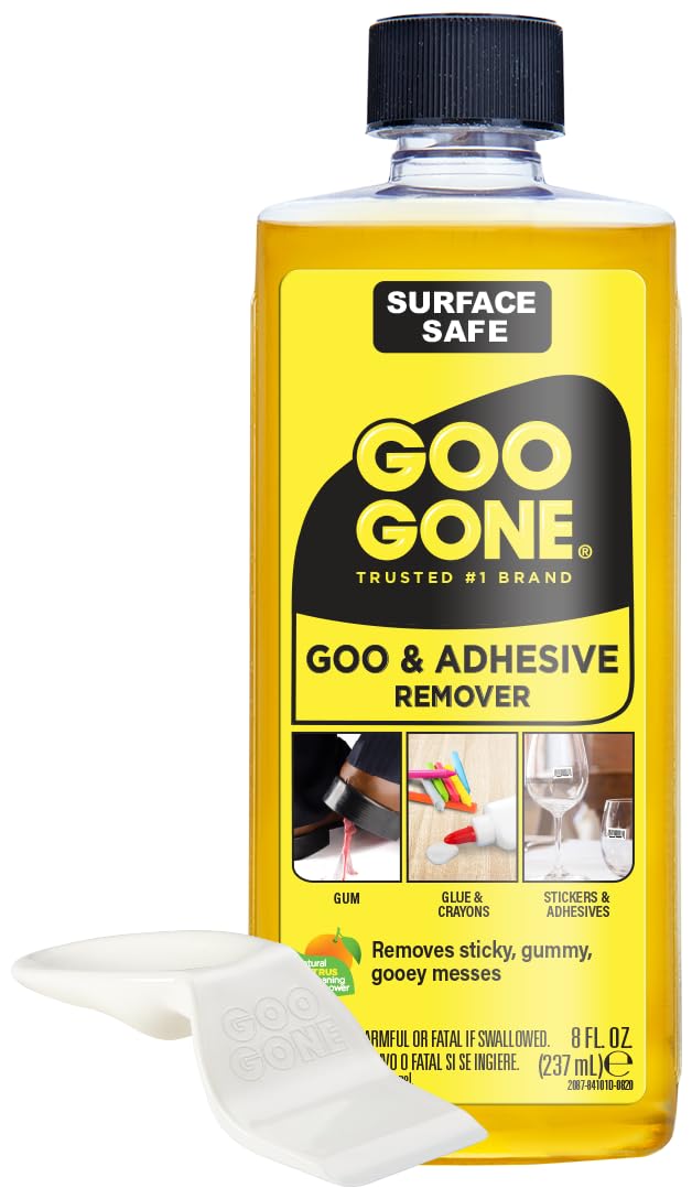 Goo Gone Original Liquid - 8 oz and Sticker Lifter - Safe Adhesive Remover, Sticker Labels, Decal Residue Tape, Safely Removes Chewing Gum, Grease, Tar, Crayons Adhesive