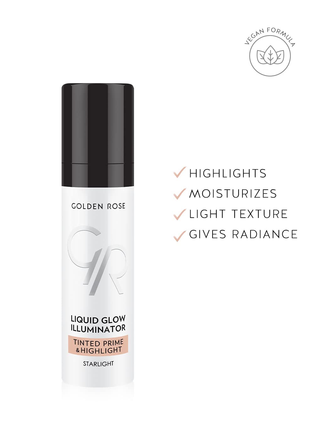 GOLDEN ROSE Liquid Glow Illuminator Tinted Prime & Highlight STARLIGHT 30ml