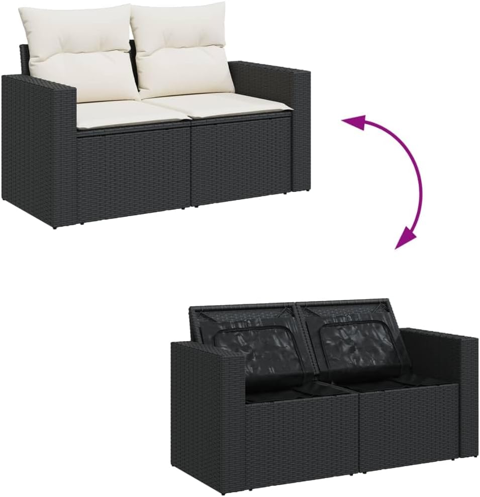Garden Sofa Set Black Patio Furniture Set Garden Seating Ensemble