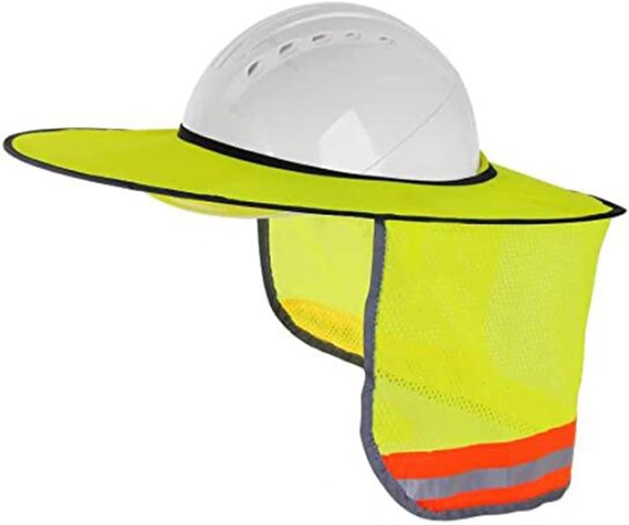 Hard Hats High Visibility Reflective Hard Hat Sunshield Full Brim Mesh Neck Sunshade for Hardhats