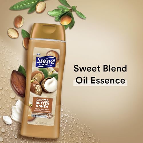 Suave Moisturizing Body Wash, Cocoa Butter and Shea with Vitamin E Extract, No Parabens, No Phtahaltes, 18 Oz Pack of 6 image 3