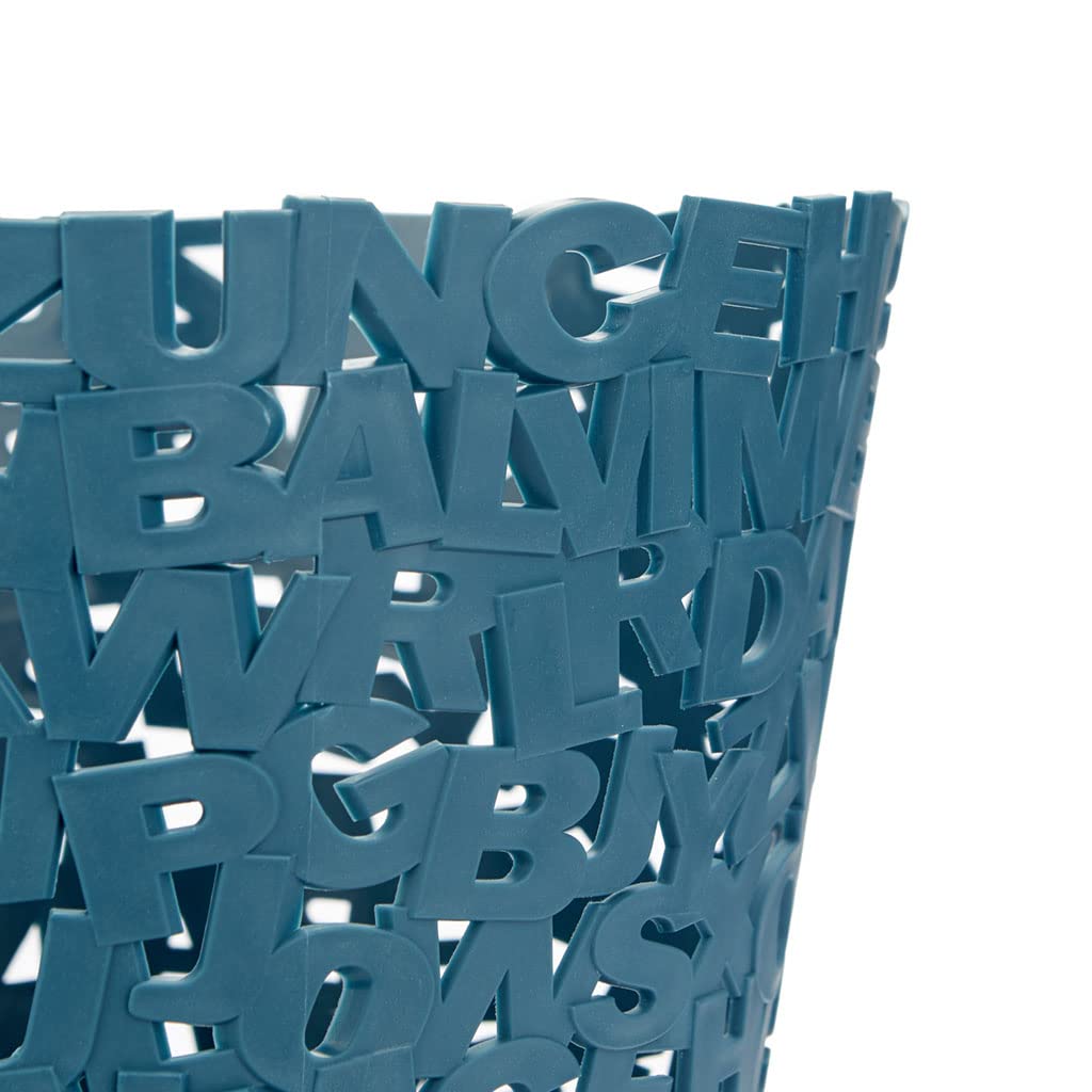 balvi Papierkorb Letters Farbe Blau Origineller Papierkorb aus zusammengefügten Buchstaben Ideal für Büros, Arbeitszimmer, zu Hause und Schulen 11 x 5,5 x 5,5 cm