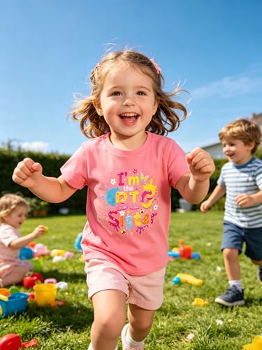 Image of Funnycokid Big Sister Shirts for Girls Pregnancy Announcement Toddler Promoted to T-Shirt 1-7 Years