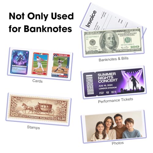 50 unidades protectores para billetes transparentes miniatura 5
