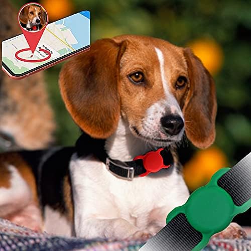 Air Tag Holder for Pets 2 Pack,Air Tag Holder Portable Air Tag Case Cover for air tag Dog Collar Holder,Anti-Lost Air Tag Holder for Dog Collar Cats Backpack and More(2PCS Black)
