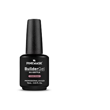PINK MASK Builder Gel in a Bottle 15mL-Chic Pink, Nail Extension/Strengthener in a Bottle, Hard Gel Nail Extension, Building and Sculpting UV/LED for nails