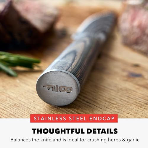 GreenPan x Bobby Flay 6 Piece Steak Knife Set with Wood Storage Box, Premium Stainless Steel Blades, Precision Cutting Tools, Ultra-Versatile Cutlery, Hand Finished Wood Handle, Damascus Steel Design by GreenPan - Image 7