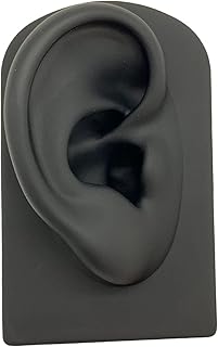 SM SunniMix Ear Model Human Body Part Model Professional Display Props Silicone Soft Ear Model - Black