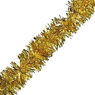 Gold Metallic Twist Garland - 4" x 25' roll, Parade Float Decorations for Trailer Or Golf Cart, Metallic Tinsel Garland, Christmas Garland Décor for Home and Party