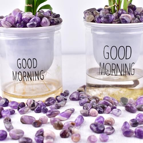 Image of Polished Amethyst Crystal Chips Set, 0.4 inch, 128 Pcs - Handpicked Tumbled Stones and Crystals Bulk for Healing, Reiki, Meditation, Witchcraft and Home Decor