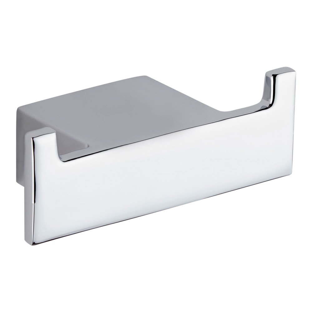 Milano Arvo Wall Mounted Square Bathroom Towel Bath Robe Hook Holder - Chrome