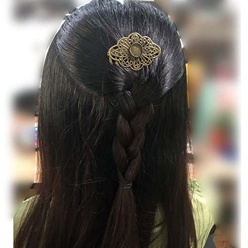 2 Pcs Retro Carved Flower Bronze Side Combs Decorative Mini Hair Combs Diy Bridal Veil Hair Accessories, 2 Inches #TOP6