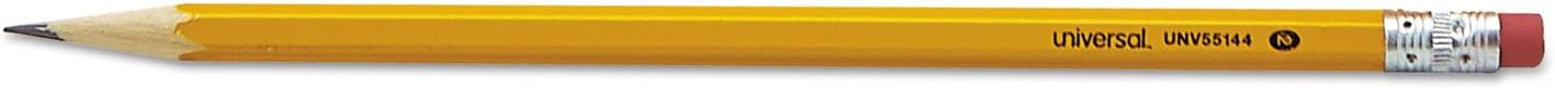 Universal 55144 Woodcase Pencil, HB #2, Yellow Barrel, 144/Pack