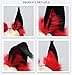 QHQ-SHININGLIFI Furry Red Fox Ears Headband, Handmade Sharp Long Animal Ears, Exquisite Realistic Plush Headwear, for Alastor Devil Costume Cosplay Party Supplies Accessories, Black + Red; SR-R